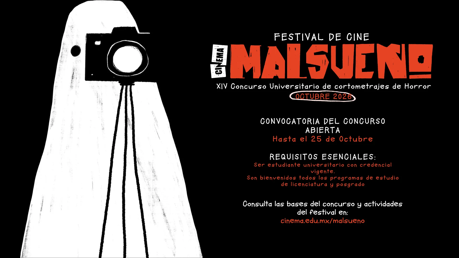MALSUEÑO 2026: estudiantes de México y Latinoamérica podrán competir con cortometrajes de horror